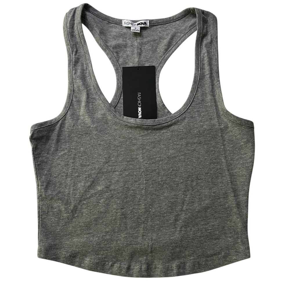 Fashion Nova Kendra Crop Top - Small, Heather Grey